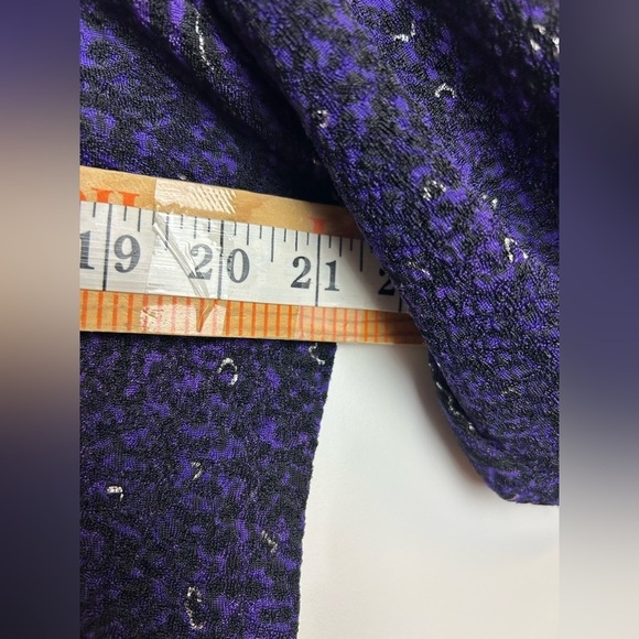 Y2K Easywear by Chicos Women Top M Purple Burnout half Sleeve Whimsigoth Witchy - Picture 7 of 9